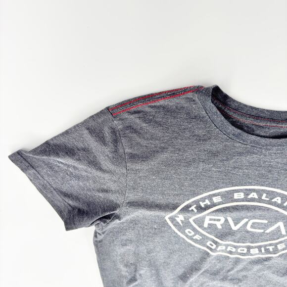 RVCA Men’s Medium Gray T-Shirt The Balance of Opposites Graphic Logo Vintage Dye - Picture 7 of 7